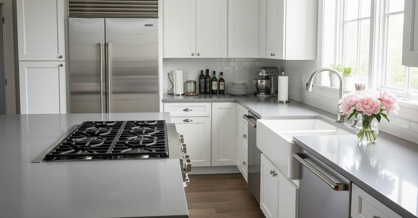Sparkling clean kitchen after Trusted Maids cleaning